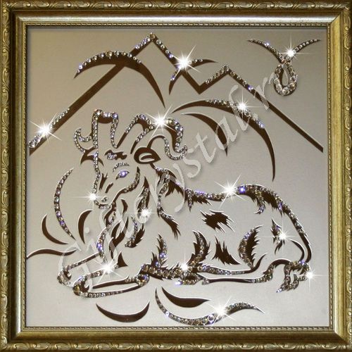 Картина с кристаллами Swarovski Овен (35х35 см)