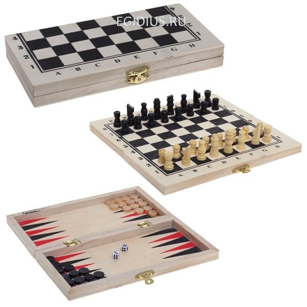 Настольная игра 3 в 1 (шахматы, шашки, нарды)