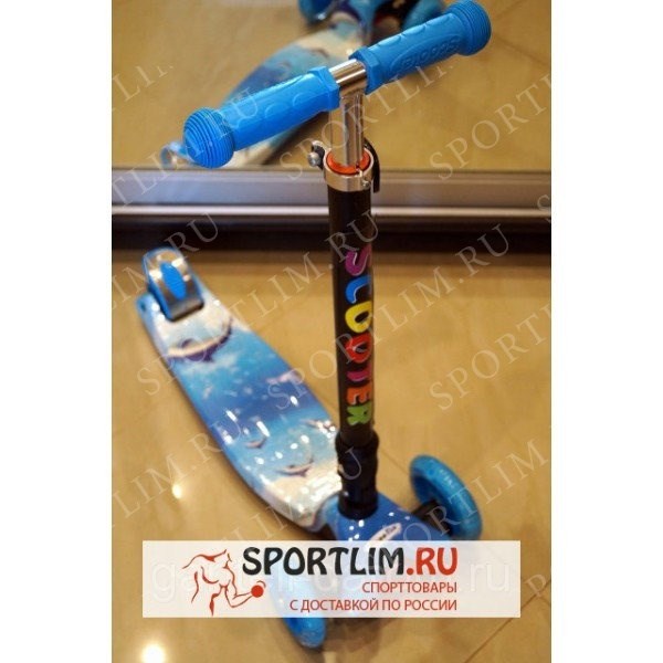 Самокат Scooter 21-st MAXI PRINT со светящимися колесами