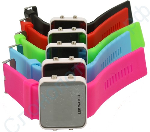 Наручные зеркальные часы Led Watch (цветные)
