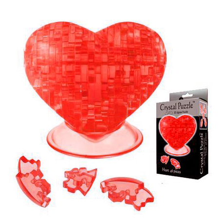 Головоломка 3D Crystal Puzzle «Кристальное Сердце», красная
