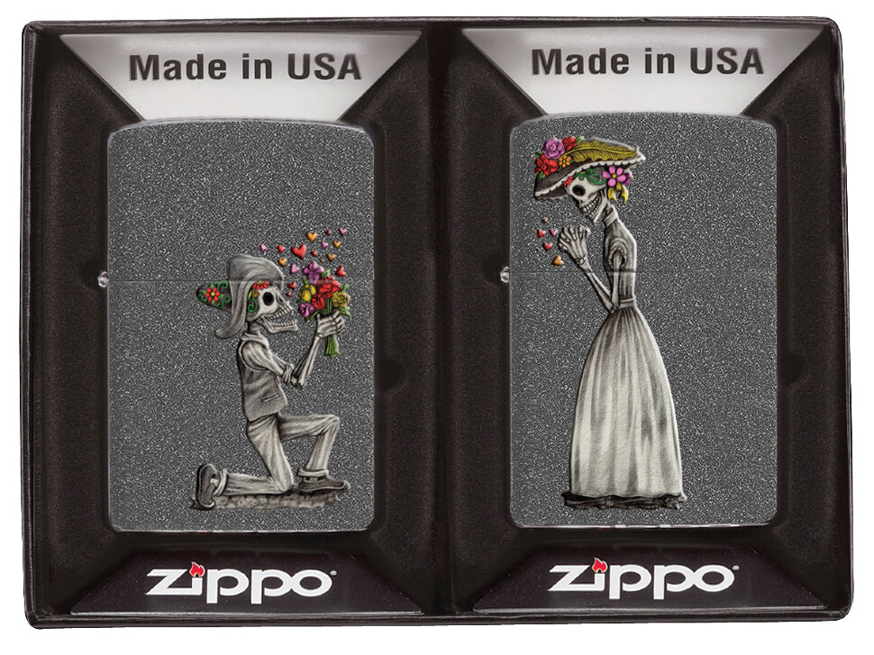Набор зажигалок Zippo Влюбленные зомби 28987 с гравировкой