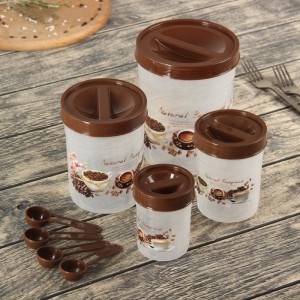 Набор банок для хранения с ложками Coffe