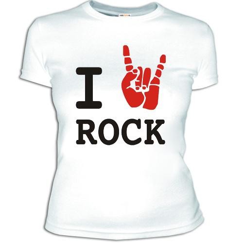 Женская футболка I love rock