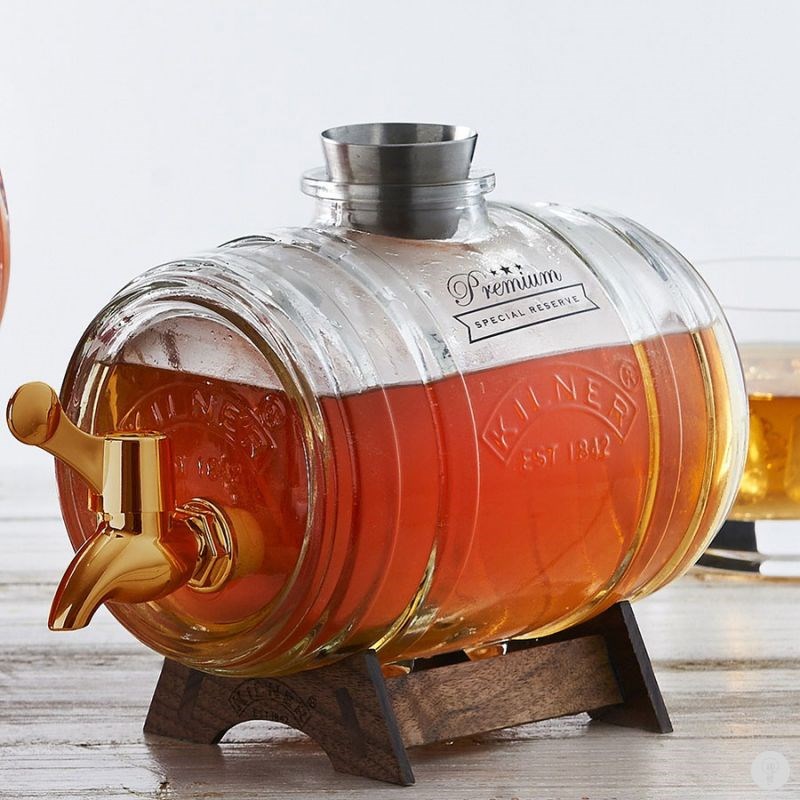 Декантер для напитков Kilner Barrel 1 л Gold Edition