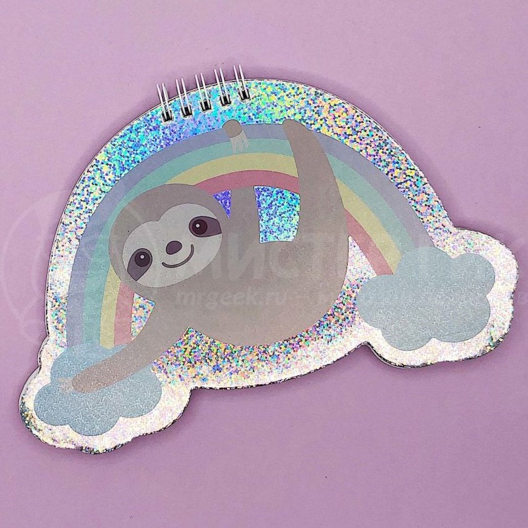 Блокнот Sloth on the rainbow Ленивец