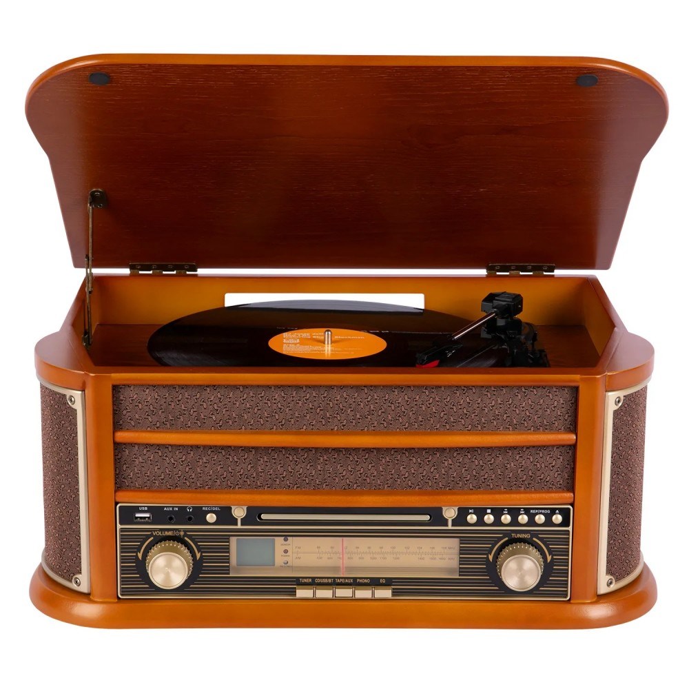 Виниловый проигрыватель радиола Ретро Хит (Винил/CD/MP3/FM/Кассета/Bluetooth/USB)