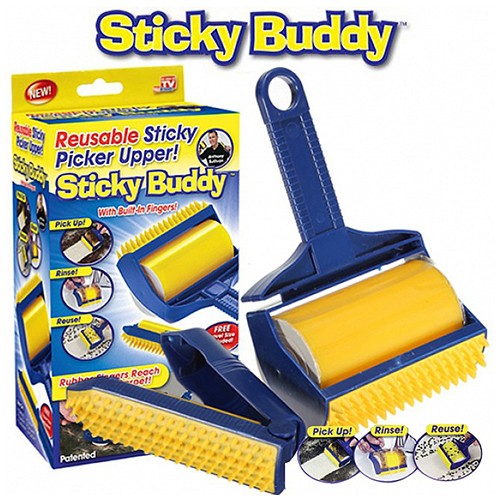 Многоразовый липкий валик для чистки Sticky Buddy
