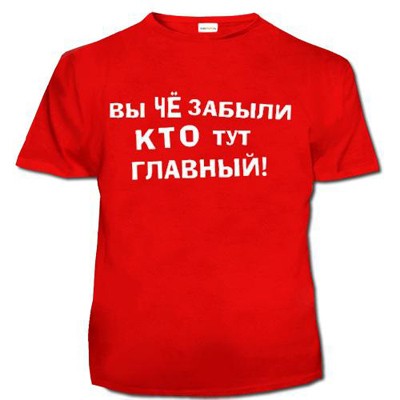 Мужская футболка 'Вы чЁ забыли кто тут главный'