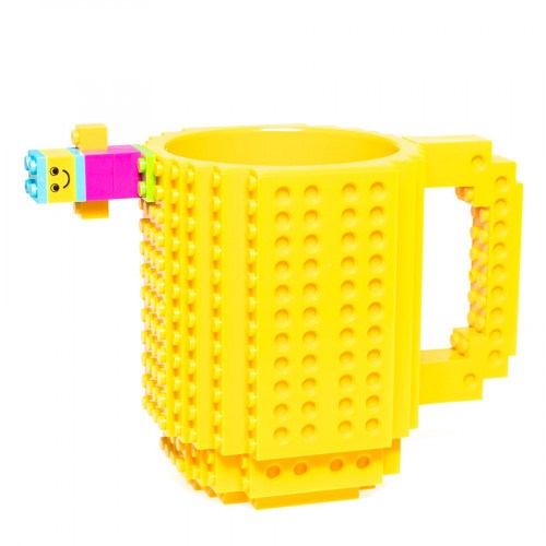 Желтая кружка/подставка для ручек Lego