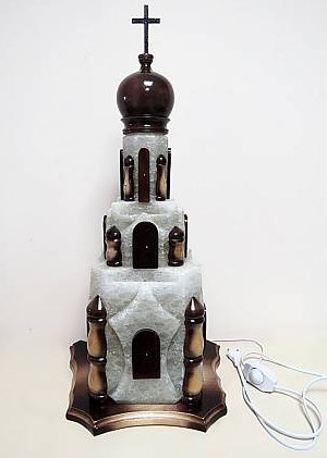 Солевая лампа Церковь, свечение зеленое