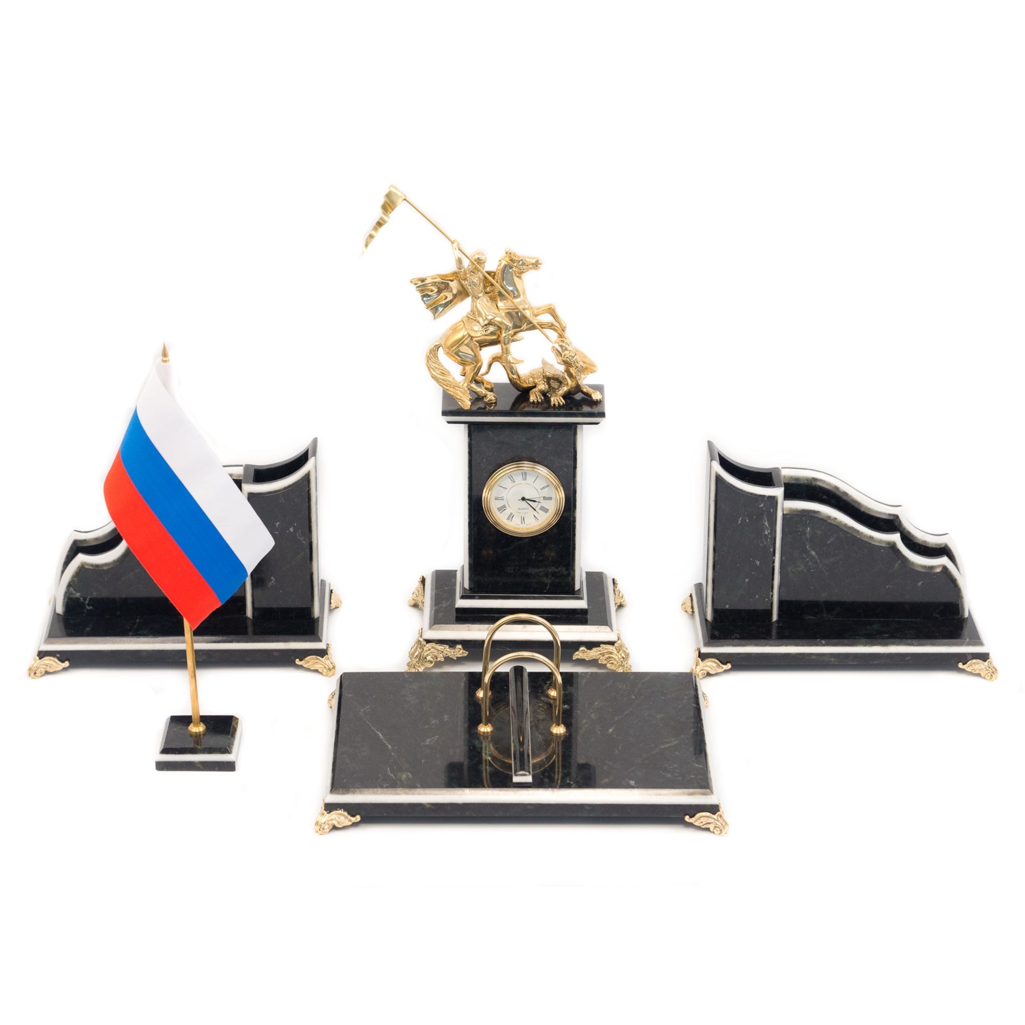 Настольный набор из змеевика