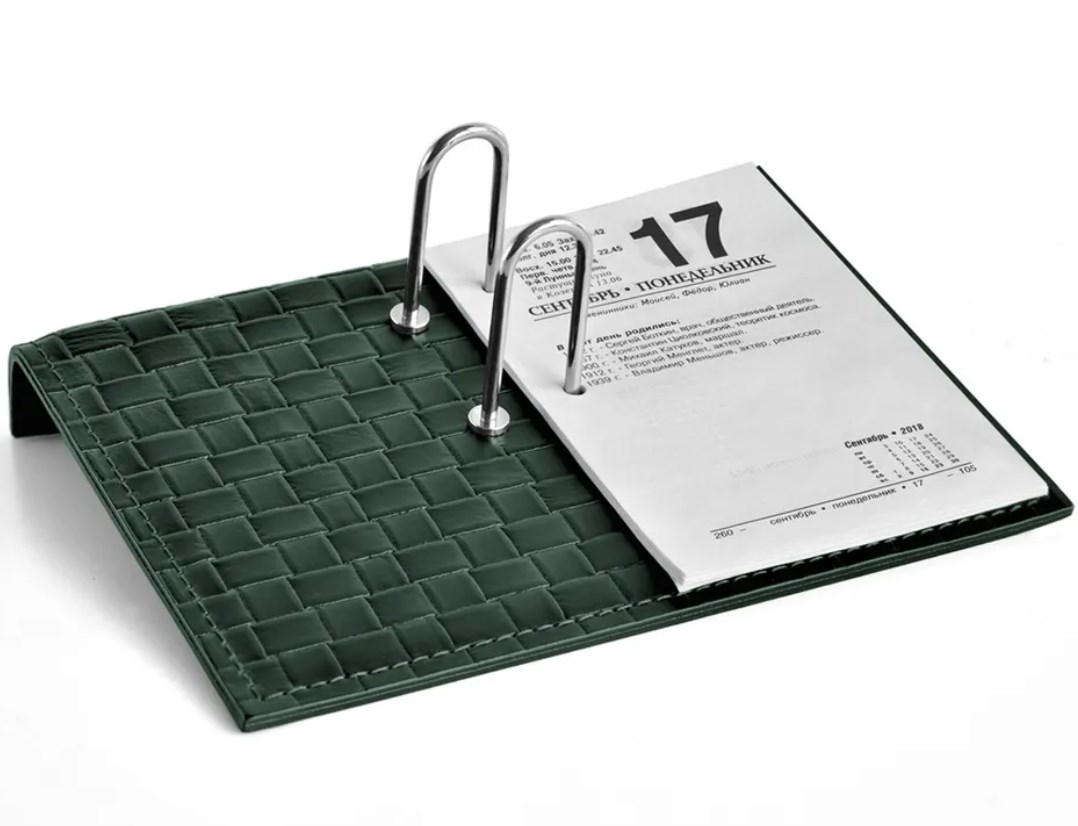 Подставка для календаря из кожи Treccia (цвет: зеленый)