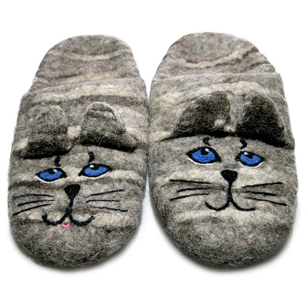 Тапочки Коты (синие глаза)