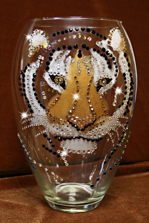 Ваза с кристаллами Swarovski Тигр
