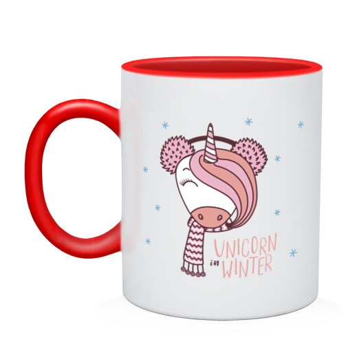 Двухцветная кружка Unicorn winter