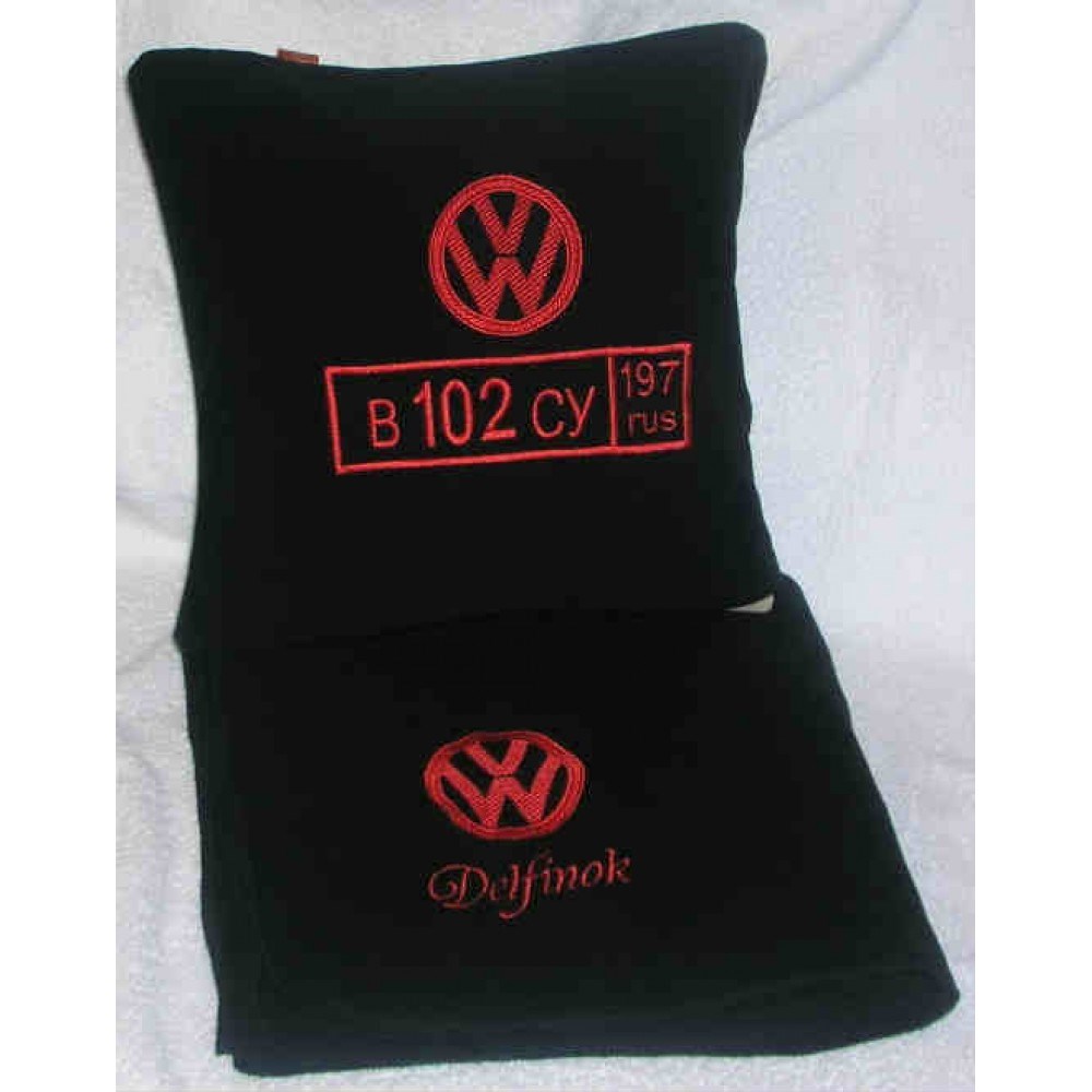 Черный плед с номером Volkswagen