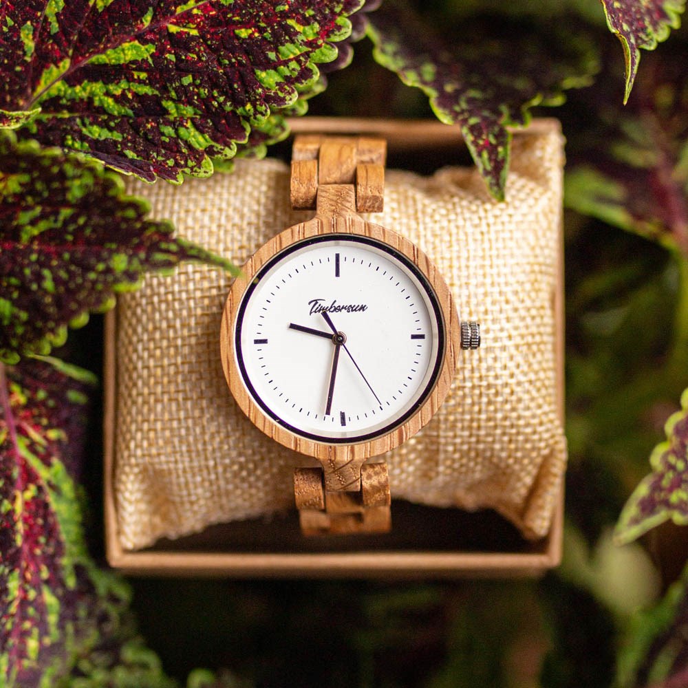 Деревянные наручные женские часы ручной работы «Juliet Beige» от Timbersun