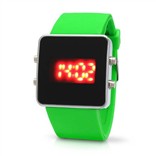 Часы JELLY LED салатовые