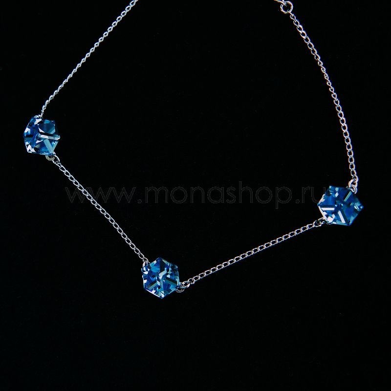 Браслет «Миражи» с голубыми кристаллами Swarovski