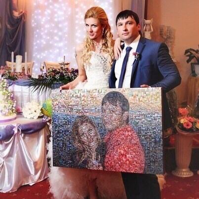 Красивый лайтбокс с фотомозаикой