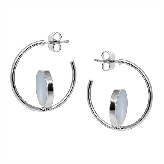 Серьги Open Ring Blue Stone