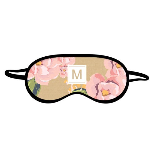 Именная маска для сна «Розовые цветы»