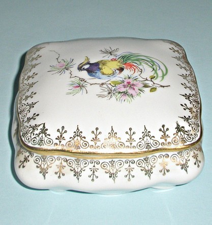 Антикварная шкатулка Limoges Райская птица