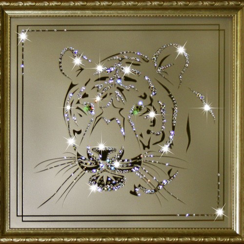 Картина с кристаллами Swarovski Взгляд тигра