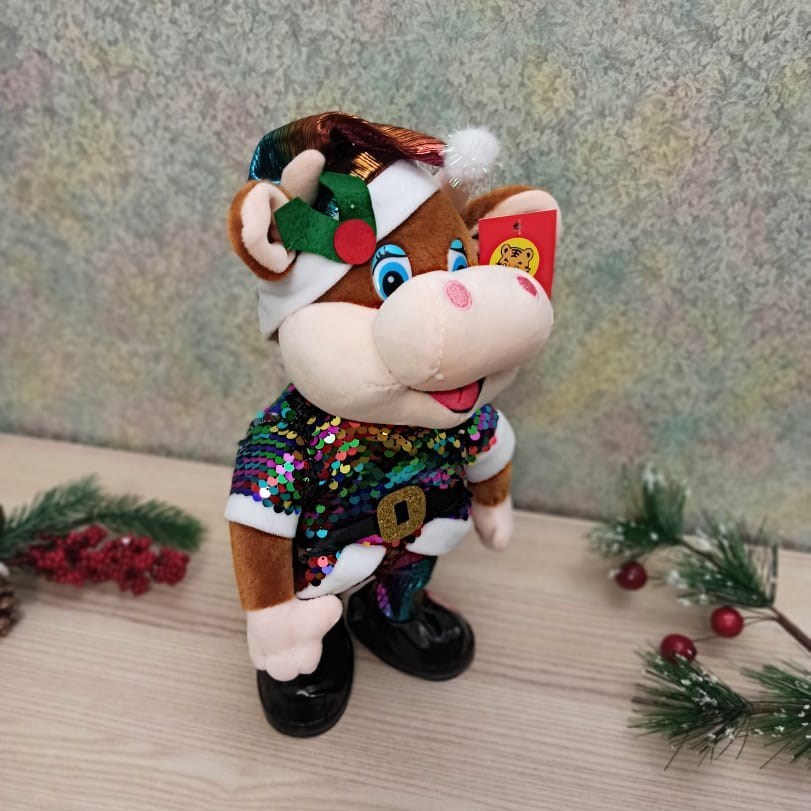 Поющая и танцующая игрушка Бык с колпаком