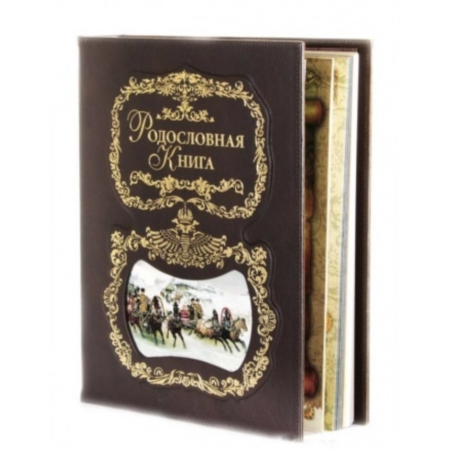 Родословная книга Тройка в обложке из натуральной кожи