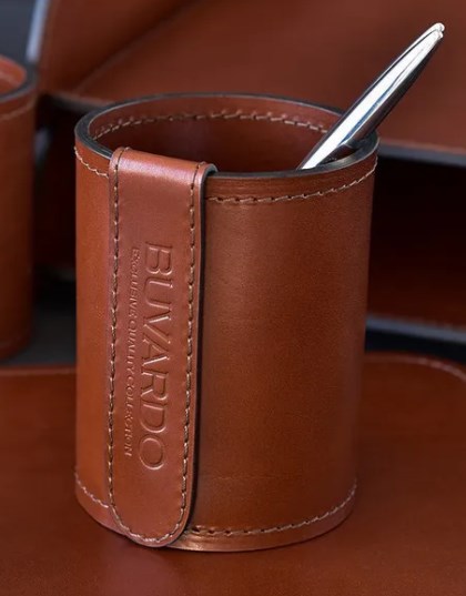 Стакан канцелярский Н12 LUXE из кожи Full Grain Toscana Tan