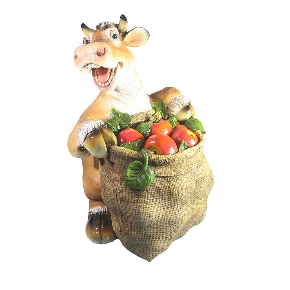 Копилка Буренка с яблоками (бежевый)