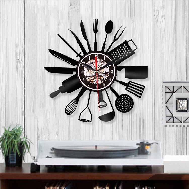 Настенные часы из виниловой пластинки Kitchen