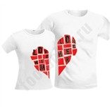 Парные футболки Love Him/Her мозаика