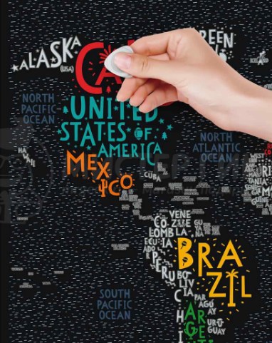 Скретч-карта мира Travel Map Letters World (на английском)