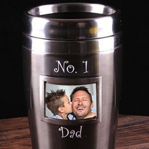 Термокружка с фоторамкой No. 1 Dad, серая