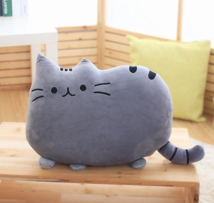 Серая подушка Pusheen the cat (Кот Пушин)
