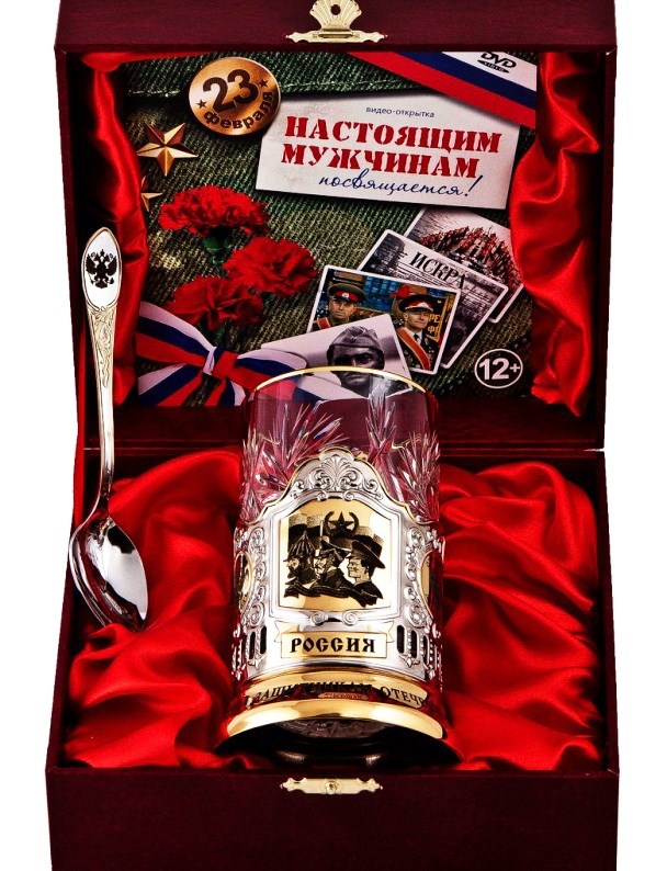 Набор для чая Слава защитникам Отечества! с DVD