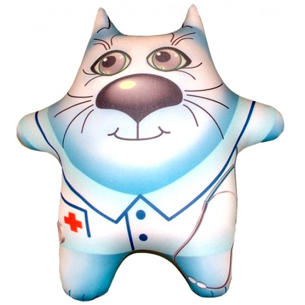 Игрушка антистресс голубой Кот Доктор (маленький)