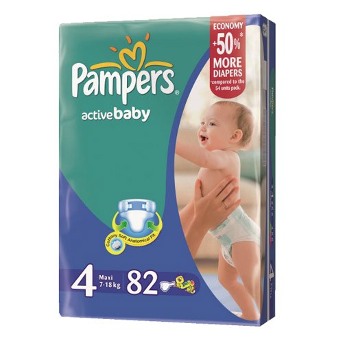 Подгузники Pampers Active Baby Maxi (7-18 кг) 82 шт.