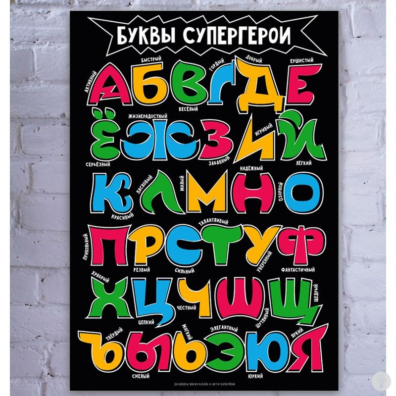 Плакат Детская азбука. Буквы – супергерои