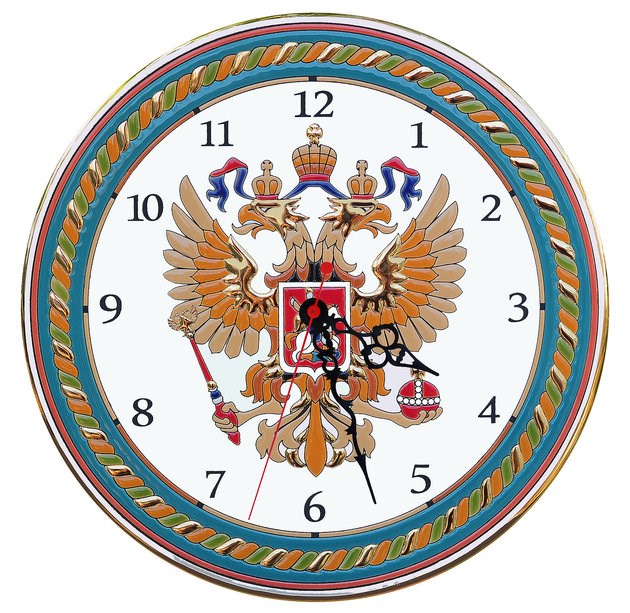 Изразцовые часы Герб России