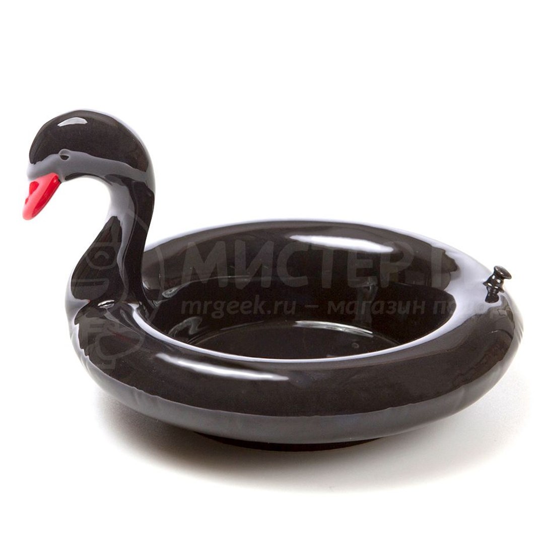 Миска сервировочная Черный лебедь (Floatie Black Swan)