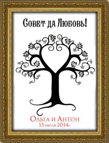 Дерево пожеланий в день свадьбы