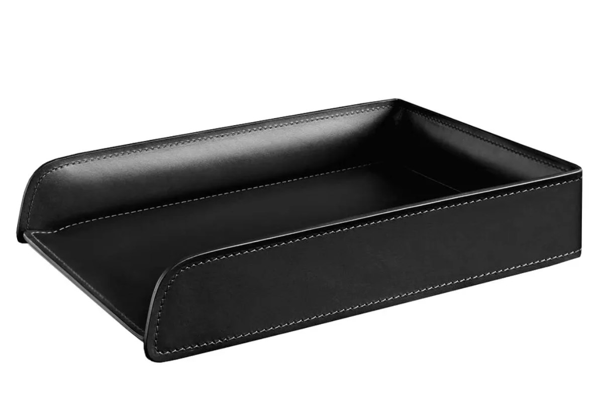 Горизонтальный лоток А4 Premium из кожи Full Grain Black