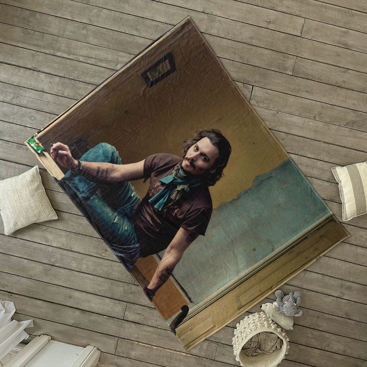 Плед с принтом Джонни Депп, 150x200 см