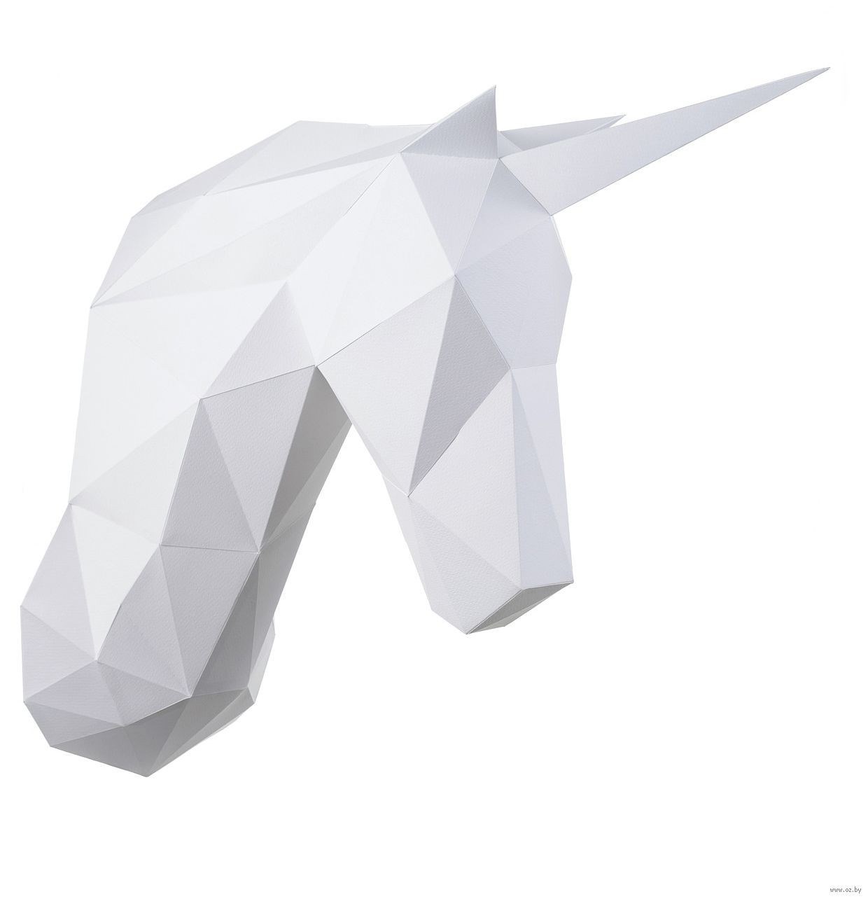 3D-конструктор трофейная голова Единорог Снежок
