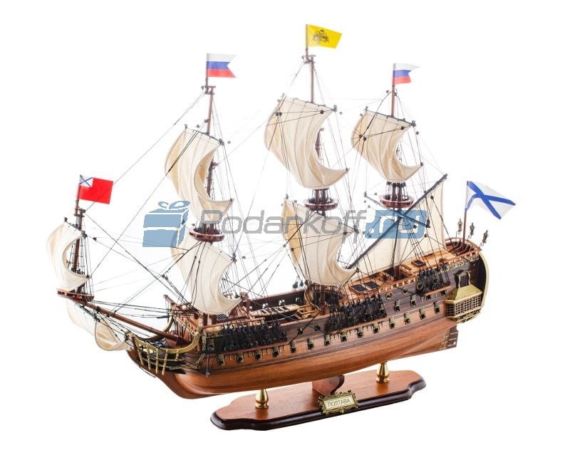 Макет парусника линкор Полтава 1783г., 94 см