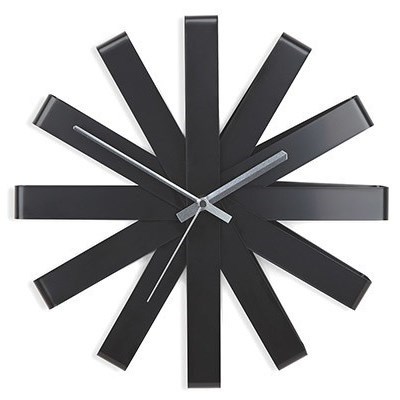 Черные настенные часы Ribbon
